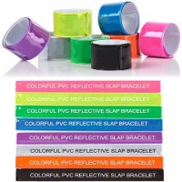 Colorful PVC reflective slap bracelet